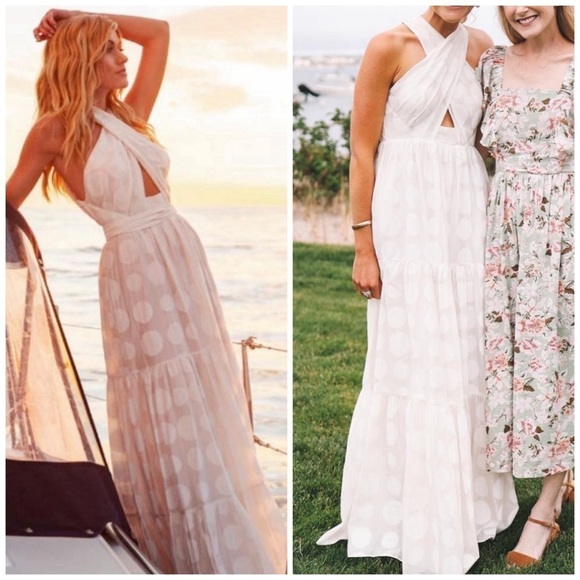 Ulla Johnson Fontaine Polka Dot Cotton Silk Jacquard Maxi Dress Gown Size 2 - Picture 1 of 12